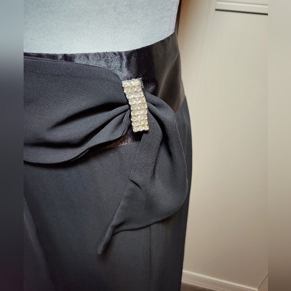 COPY - Black Chiffon Skirt with Rhinestone Detail at Waist - Picture 6 of 12